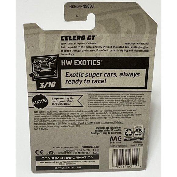 Hot Wheels Celero GT Black 2023 HW Exotics 178/250 Supercar Diecast 1/64 - Picture 2 of 8